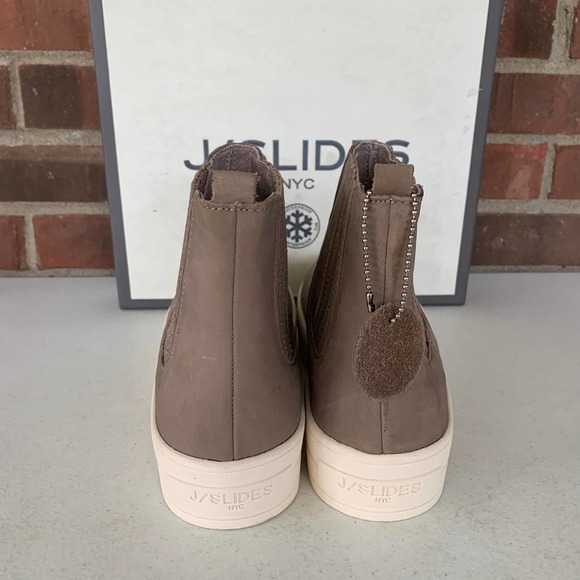 J/Slides Hype Taupe Nubuck High top Slip on Platform Sneakers Women's US Sz 8.5M - Picture 5 of 10